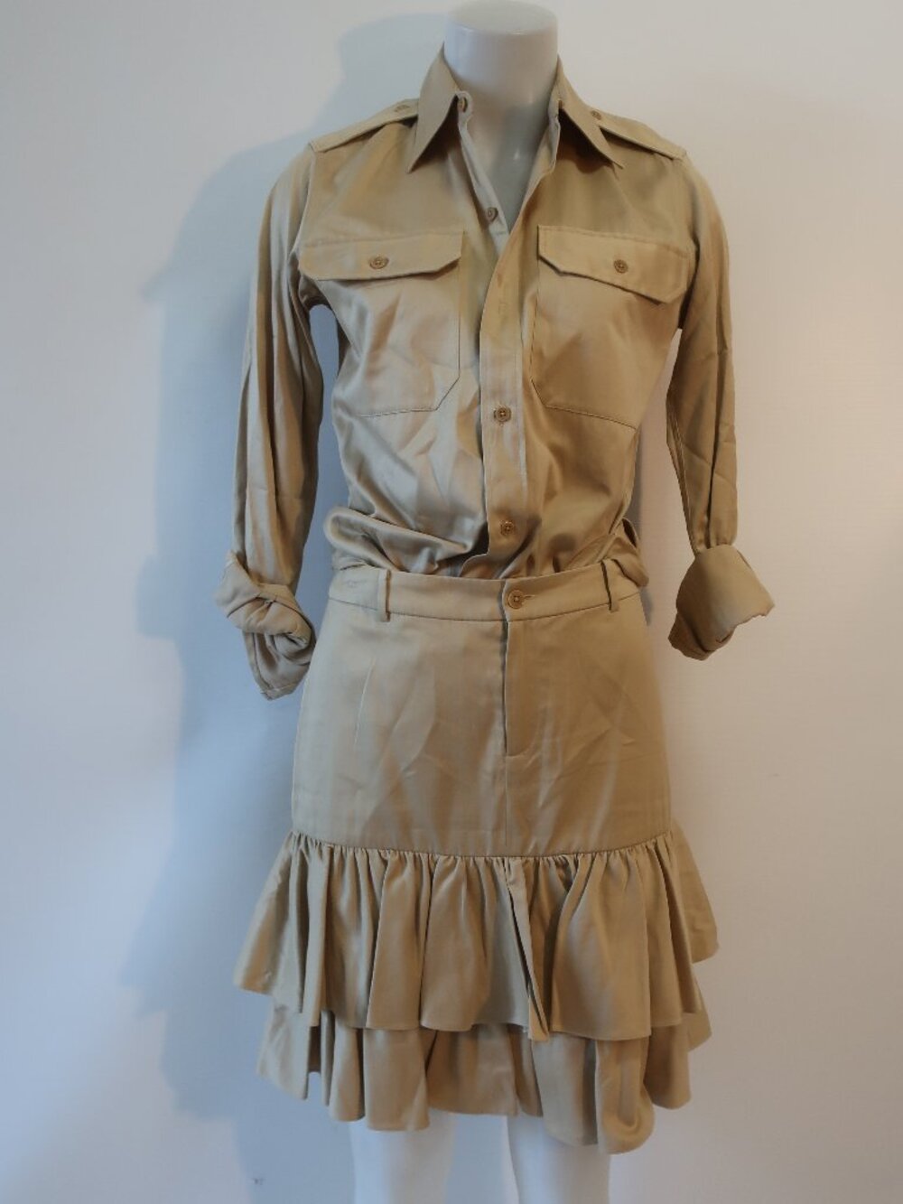 Womens Ralph Lauren Purple Label (Item-208) 2 PC Set Blouse Top/6 Tiered Skirt/8